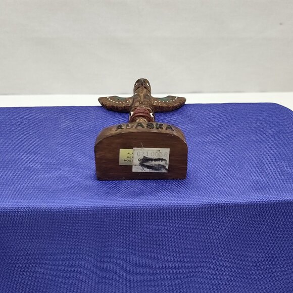 Alaska Souvenir Totem Pole Sculpture Handcrafted Intricate Details Rustic Decor - Picture 6 of 6